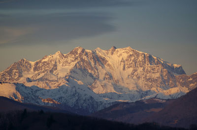 Scenic view of snowcapped mountains