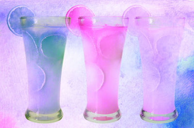 Close-up of pink drinking water