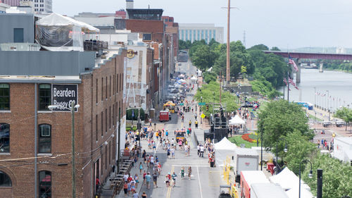 City street with buildings in background