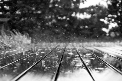 Close-up of wet window during rainy season