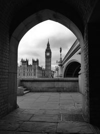 View of clock tower in city