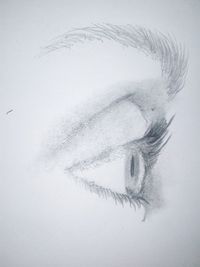 Close-up of snow on white background