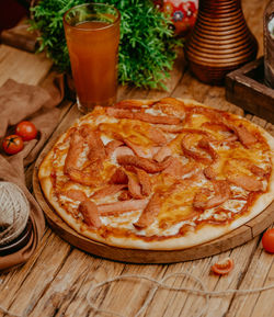 Close-up of pizza on table