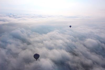 Low angle view of hot air balloon against sky