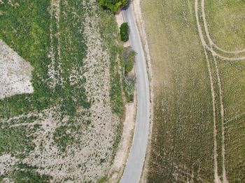 High angle view of road