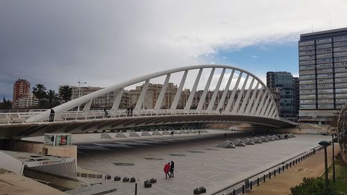 Panoramic view of bridge and city against sky