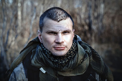 Portrait of mid adult man in winter