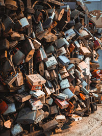 Full frame shot of padlocks