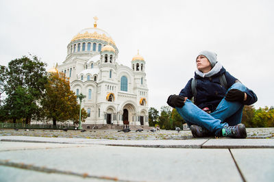 Man sitting in temple