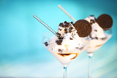 Close-up of ice cream in glass