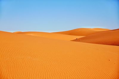 Scenic view of desert against clear sky