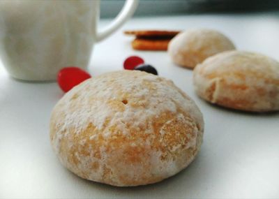 Close-up of bread on table