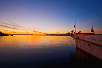 Scenic view of sea at sunset