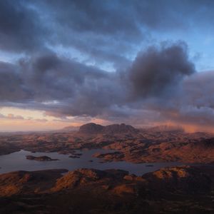 Scenic view of dramatic sky during sunset