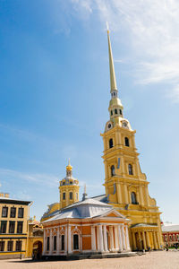 Low angle view of buildings against sky