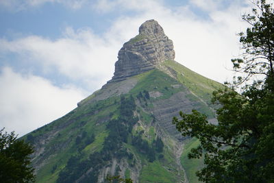 Low angle view of mountain against sky