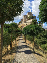 Built structure with trees in background