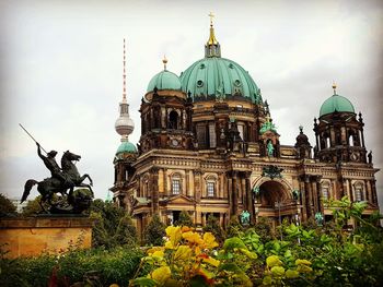 Low angle view of statue of building