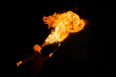 View of fire crackers at night