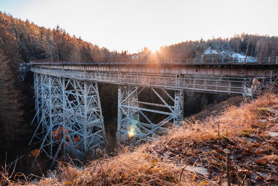 Bridge over river against clear sky