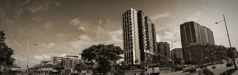 Low angle view of buildings against sky