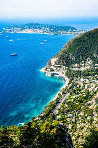 High angle view of sea against sky