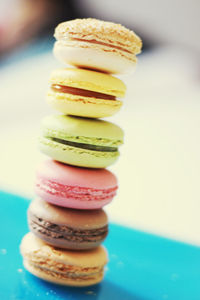 Stack of colorful macaroons