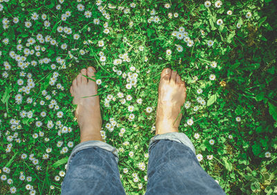 Low section of person standing on ground