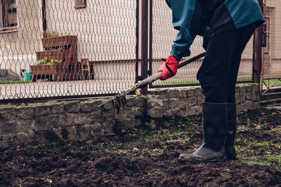 Man working at yard