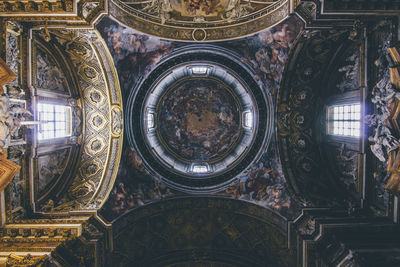 Low angle view of ornate ceiling in building