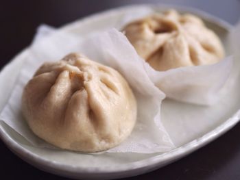 Close-up of dumplings in plate