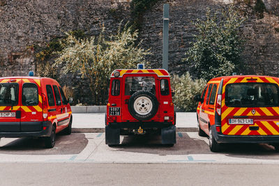 View of traffic on road in city