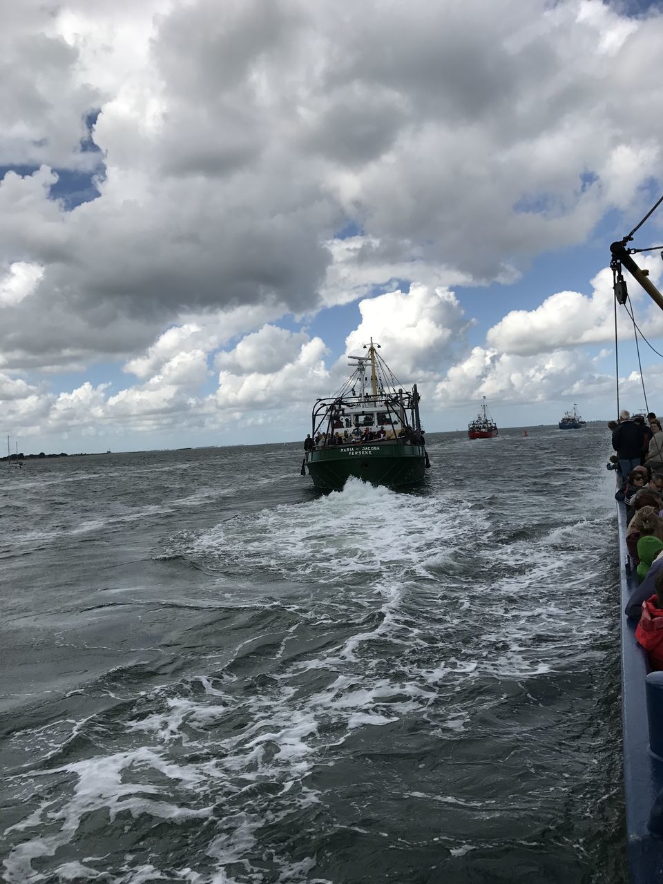 sea, cloud - sky, water, sky, nautical vessel, transportation, mode of transport, waterfront, horizon over water, nature, day, outdoors, wave, ship, no people, beauty in nature, sailing