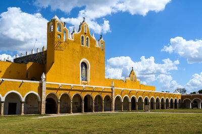 Low angle view of historic building against sky