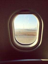 Landscape seen through airplane window