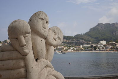 Close-up of statue against sky