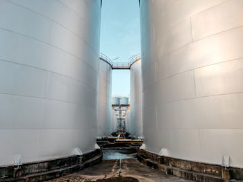 Tank oil industrial, view of factory