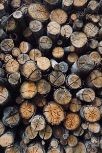 Full frame shot of logs