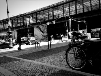 Bicycles on street in city