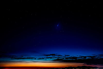 Scenic view of star field against sky at night