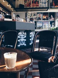 Chairs and table in restaurant