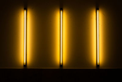 Full frame shot of illuminated lamp on wall