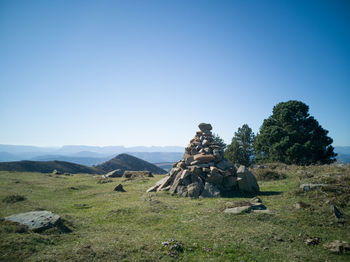 Scenic view of land against clear sky