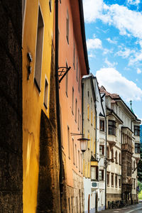 Low angle view of residential buildings against sky