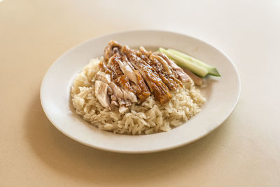 Close-up of meal served in plate