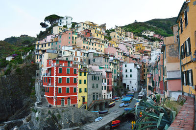 Panoramic view of residential buildings against sky