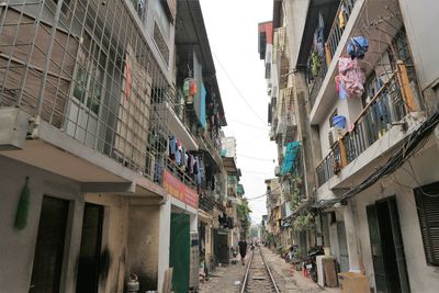 Low angle view of buildings in city