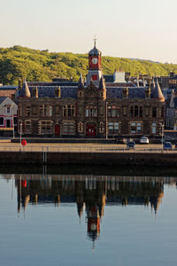 Reflection of building in lake