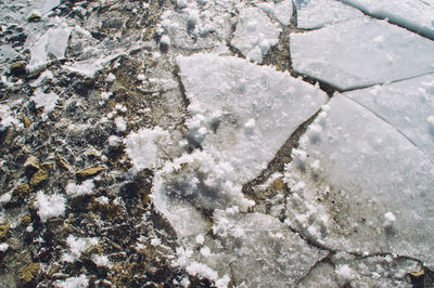 Full frame shot of frozen water