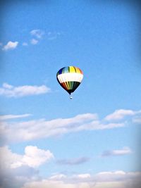 Hot air balloons flying in sky
